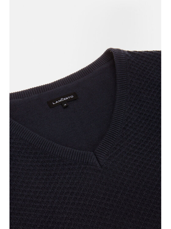 Lancerto Lancerto Sweter Xander Granatowy Regular Fit