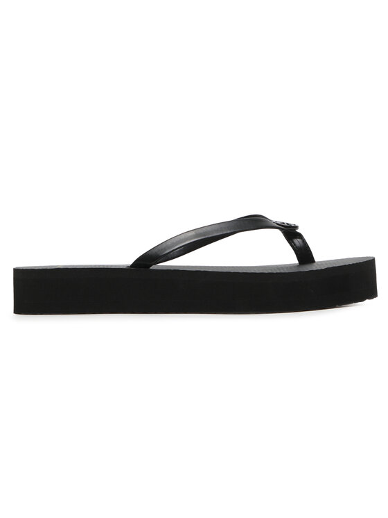 tory burch black rubber flip flops