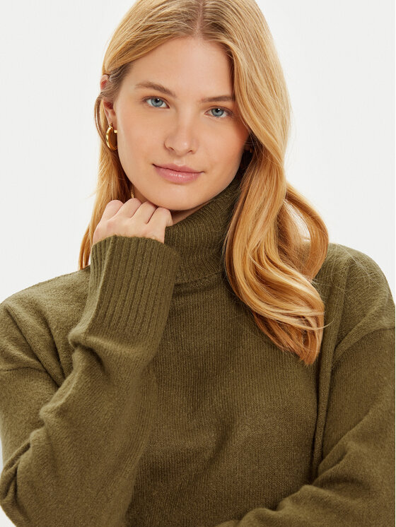 Brave Soul Brave Soul Rollkragenpullover LK-230PEBBLEA Khakifarben Regular Fit