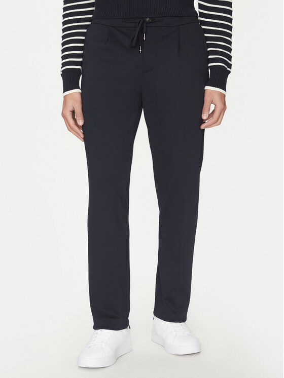 Tommy Hilfiger Tommy Hilfiger Kalhoty z materiálu Punto MW0MW39197 Tmavomodrá Regular Fit