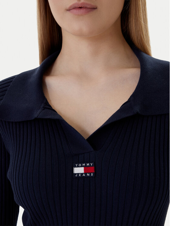 Tommy Jeans Tommy Jeans Pulover DW0DW22036 Bleumarin Slim Fit