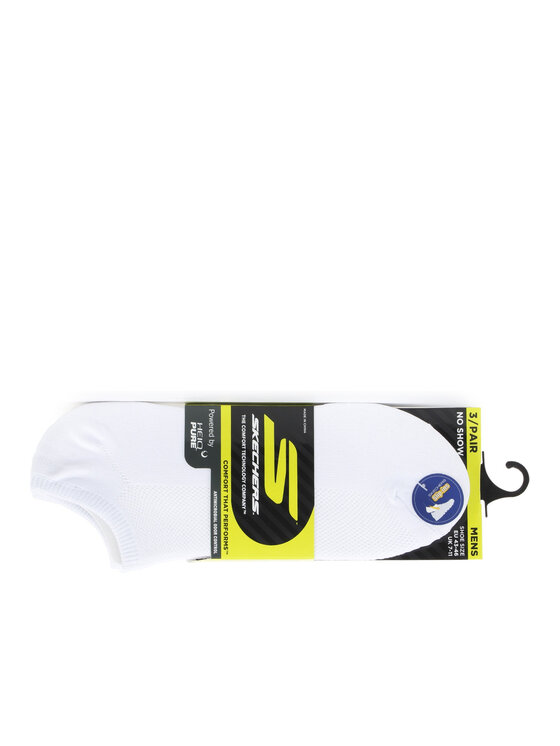 Skechers Skechers Skarpety krótkie 3pk No Show Stretch Socks Biały