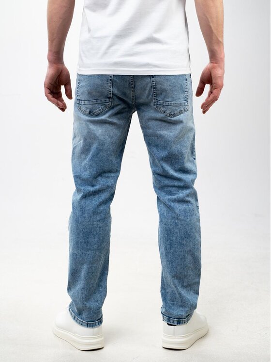 MyStars MyStars Jeansy Spodnie Jeansowe Slim Męskie Jasne Niebieskie MyStars Luke 36/34 Niebieski Slim Fit