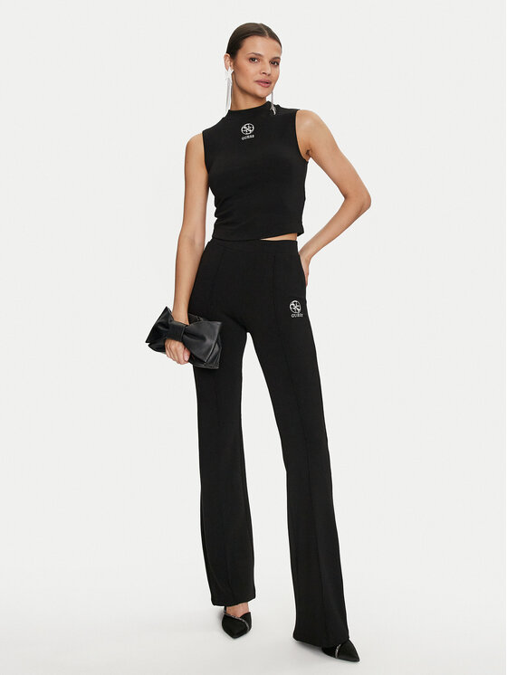 Guess Guess Παντελόνι υφασμάτινο Elea V4YB01 KCDN0 Μαύρο Slim Fit