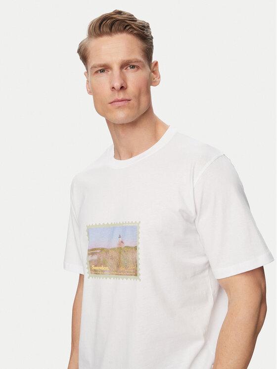 Jack & Jones Jack & Jones Tričko Montauk Photo 12290890 Biela Regular Fit