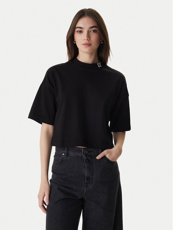 HUGO HUGO Tricou Damelody 50561189 Negru Regular Fit