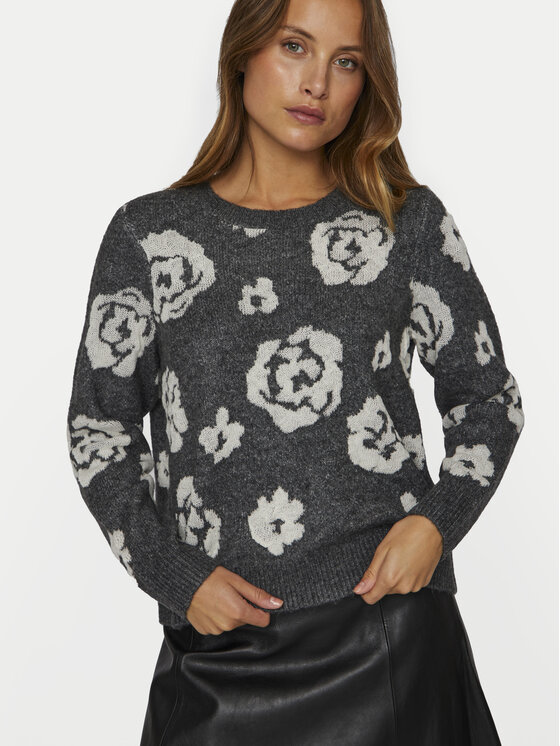 Vila Vila Pullover Siya 14099841 Grau Regular Fit