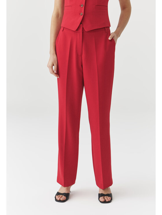 TATUUM TATUUM Kalhoty z materiálu LANKA 1 Červená Straight Fit