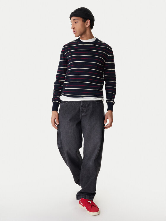 Element Element Sweter Icon Embroidery ELYSW00115 Granatowy Regular Fit