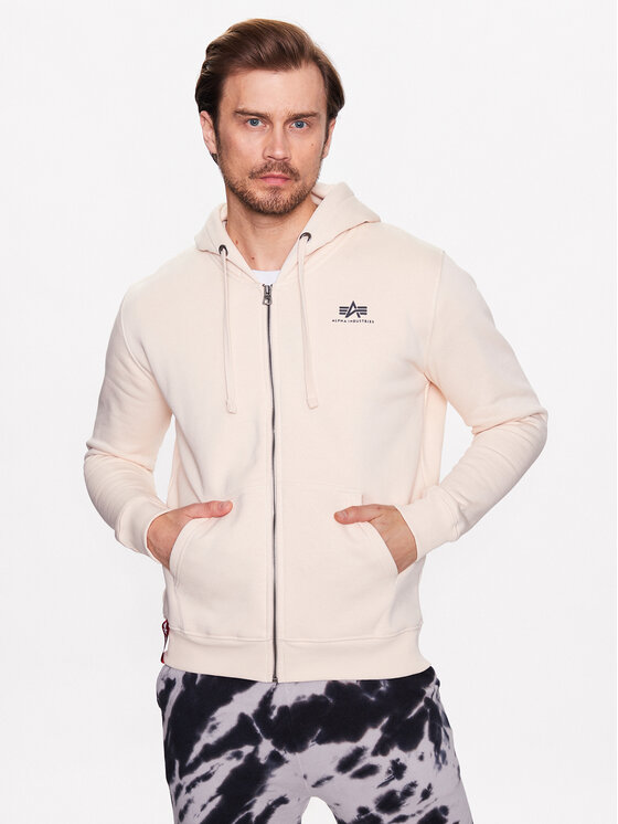 Alpha Industries Džemperis ar kapuci Basic Zip 118342 Bēšs Regular Fit