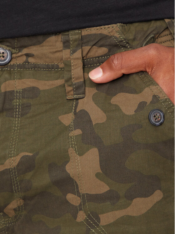 Brave Soul Brave Soul Kratke hlače iz tkanine MSRT-GEORGECAMOK Khaki Straight Fit