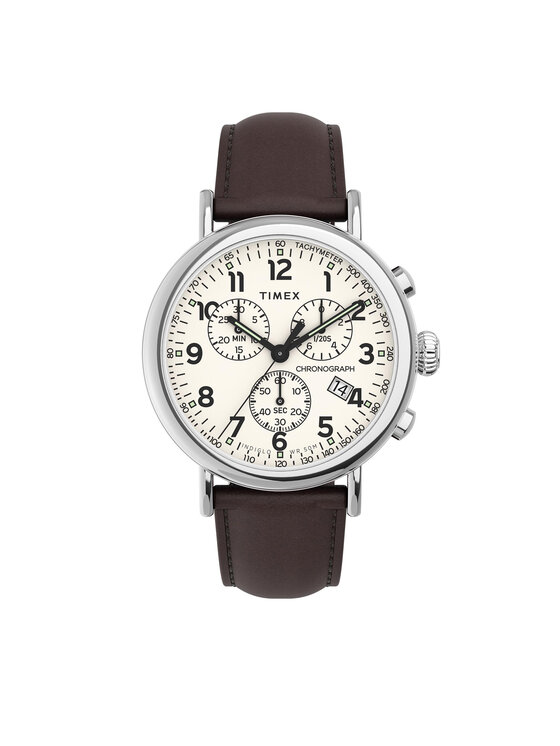 Timex Ročna Ura Standard Chronograph TW2V27600 Rjava