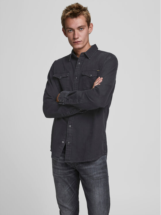 Jack&Jones Košeľa Sheridan 12138115 Čierna Slim Fit
