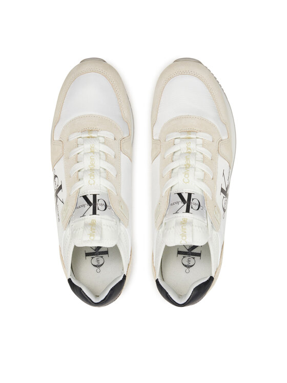 Calvin Klein Jeans Calvin Klein Jeans Sneakersy Runner Sock Laceup Ny-Lth Wn YW0YW00840 Biały