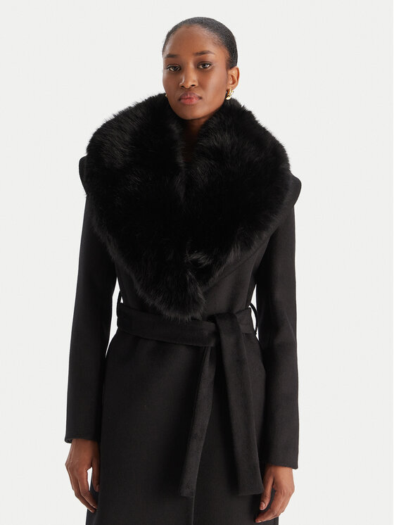 YES LONDON YES LONDON Wollmantel CD1218ECO Schwarz Regular Fit