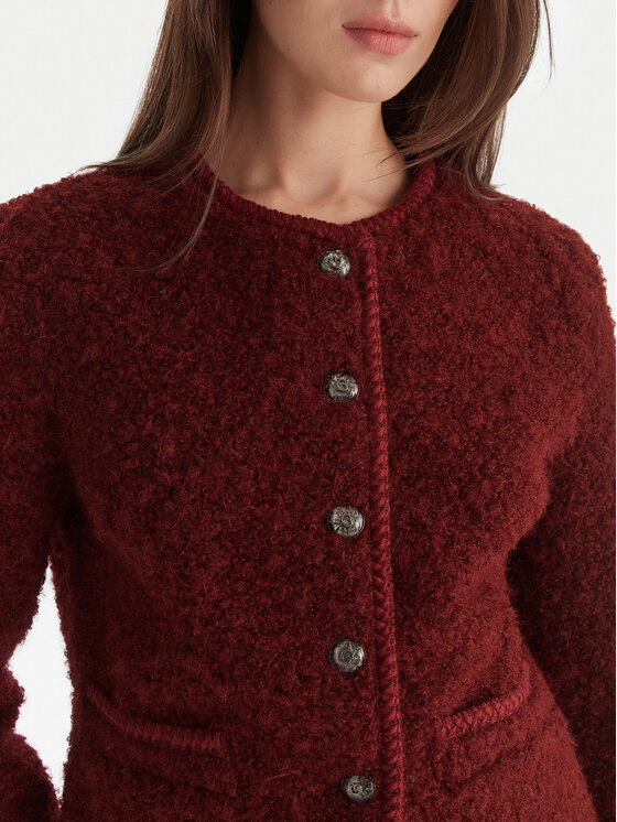 Guess Guess Kažokādas mētelis W5BL69 W3860 Bordo Regular Fit