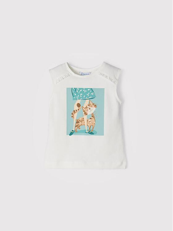 Mayoral Mayoral Τοπ 3051 Λευκό Regular Fit