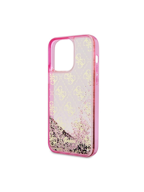 Guess Guess Etui na telefon Liquid Glitter Transculent 4G Różowy