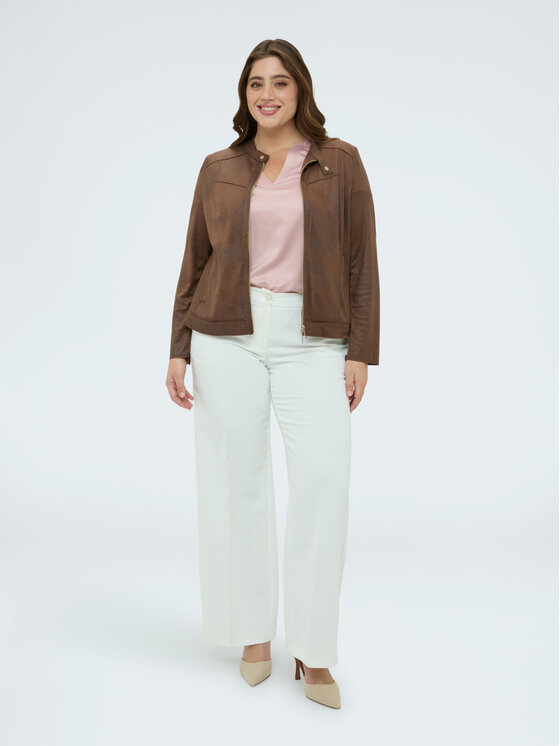 Fiorella Rubino Fiorella Rubino Giacca in similpelle R329T001303N022 Marrone Regular Fit