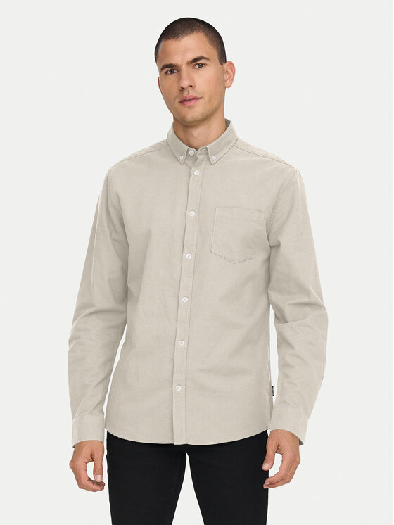 Only & Sons Only & Sons Marškiniai Alvaro 22006479 Smėlio Slim Fit