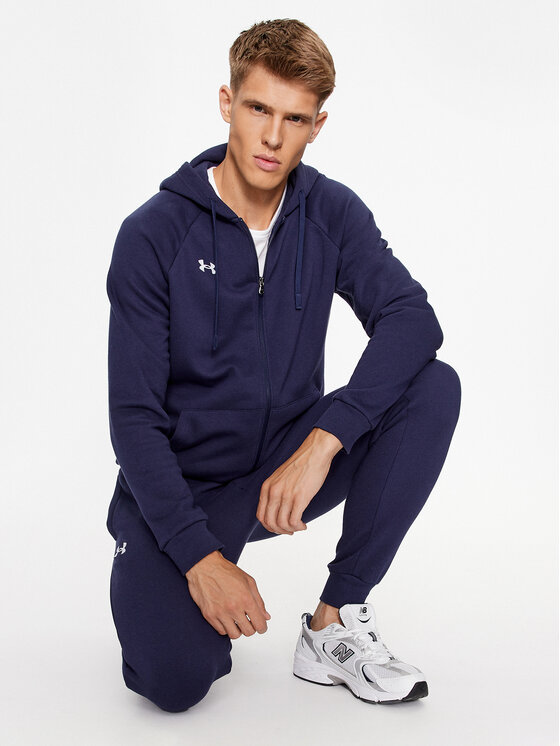 Under Armour Under Armour Pulóver Ua Rival Fleece Fz Hoodie 1379767 Sötétkék Loose Fit
