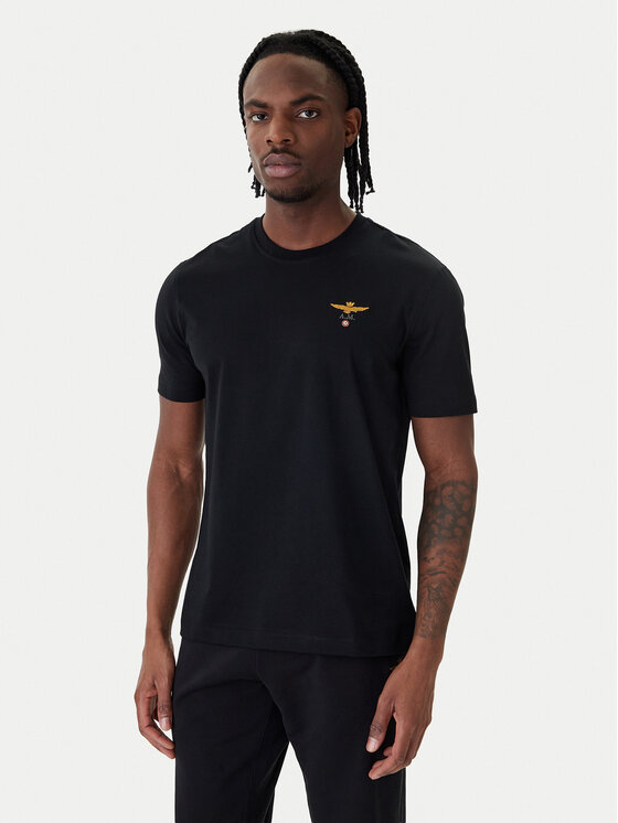 Aeronautica Militare Tricou 261TS1580UJ00372 Negru Regular Fit