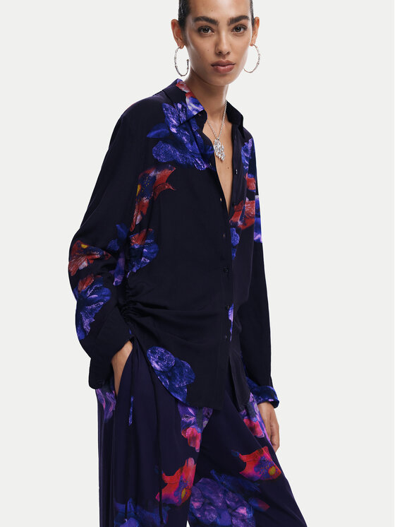 Desigual Desigual Bavlnené nohavice 25SWPWX5 Čierna Relaxed Fit