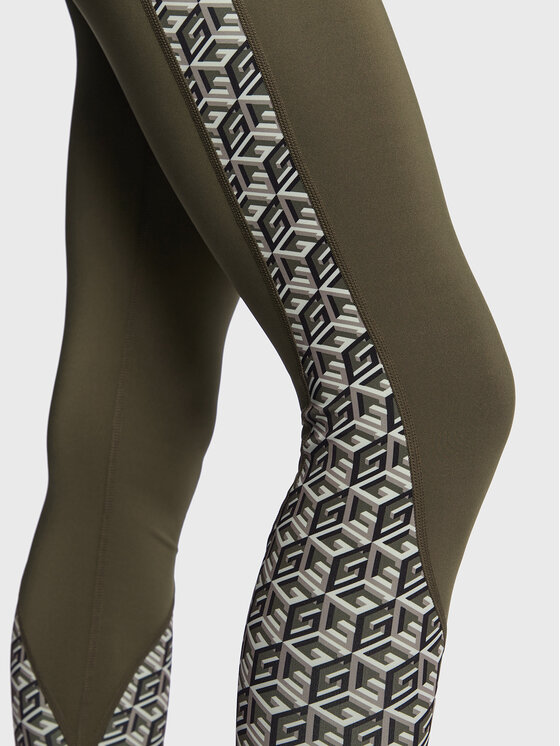 Guess Guess Colanți Debra V3RB05 MC03W Verde Slim Fit