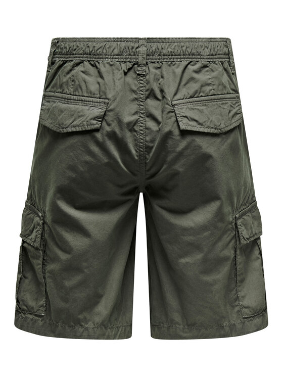 Only & Sons Only & Sons Šortky z materiálu Loc Cargo 22029214 Zelená Regular Fit