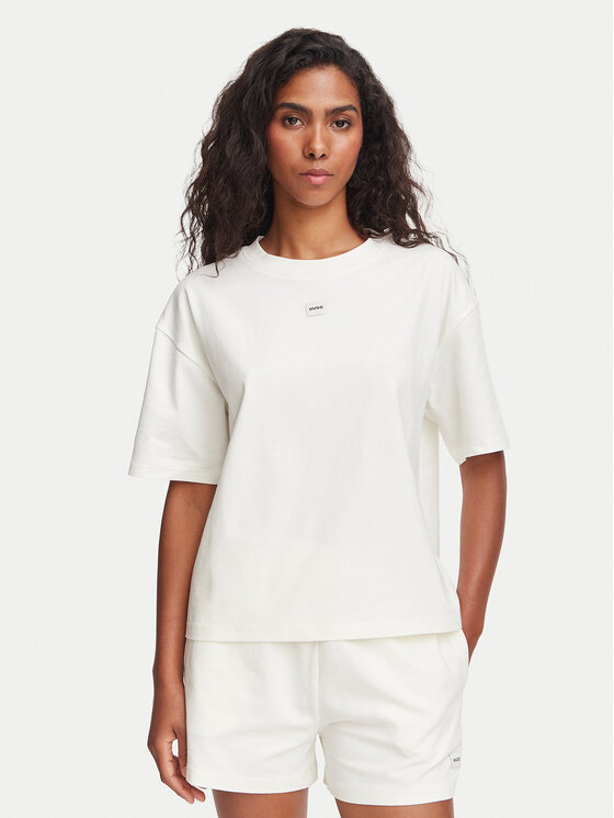 HUGO Tricou Signature 50556807 Crem Regular Fit