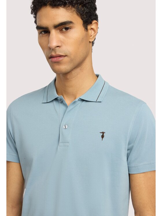 Trussardi Trussardi T-Shirt G5018000129N024 Turkusowy Regular Fit