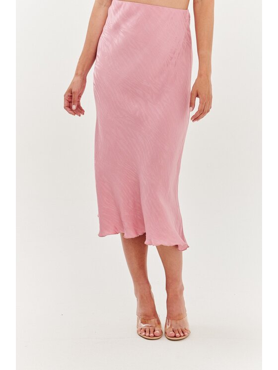 NAOKO NAOKO Midi sukně Rosewater Breeze Růžová Regular Fit