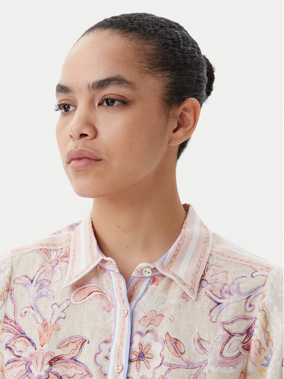 Hale Bob Hale Bob Camicia with linen Nia 4ZCA214A Beige Regular Fit