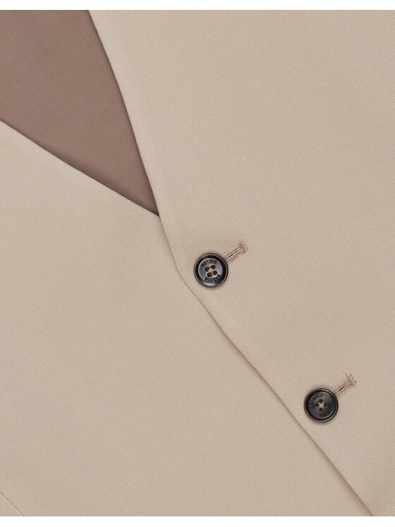 Borgio Borgio Kamizelka lido_02_bz Beżowy Slim Fit