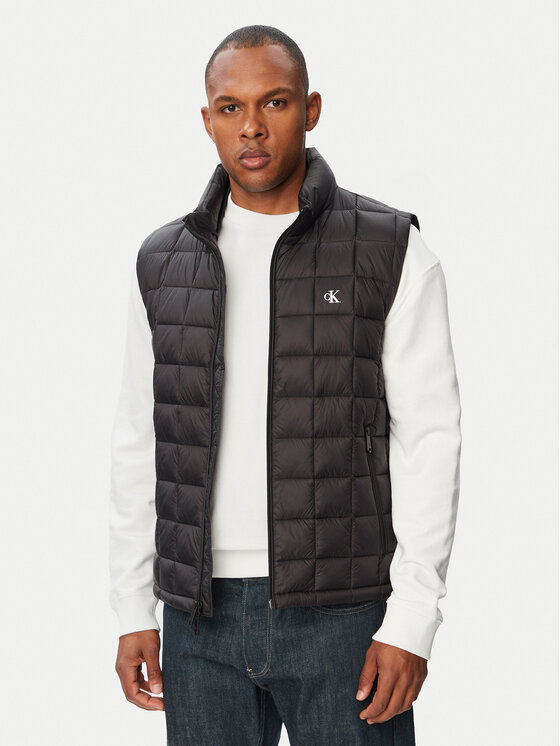 Calvin Klein Jeans Vestă elegantă LV04RG507G Negru Regular Fit