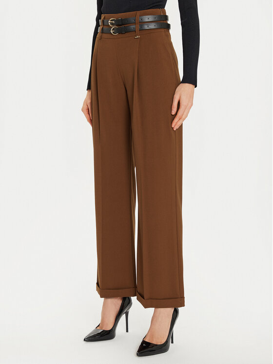 ARTIGLI ARTIGLI Hlače iz tkanine ACPA000675 Rjava Regular Fit