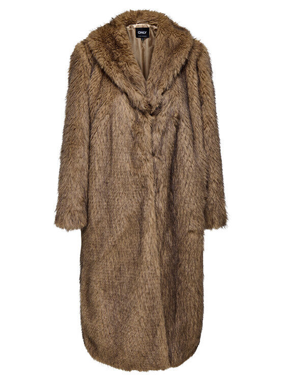 ONLY ONLY Pelzmantel Dawn 15352794 Braun Regular Fit