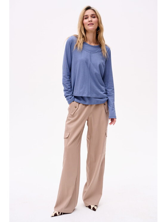 blue shadow blue shadow Bluzka Klarisa Niebieski Regular Fit