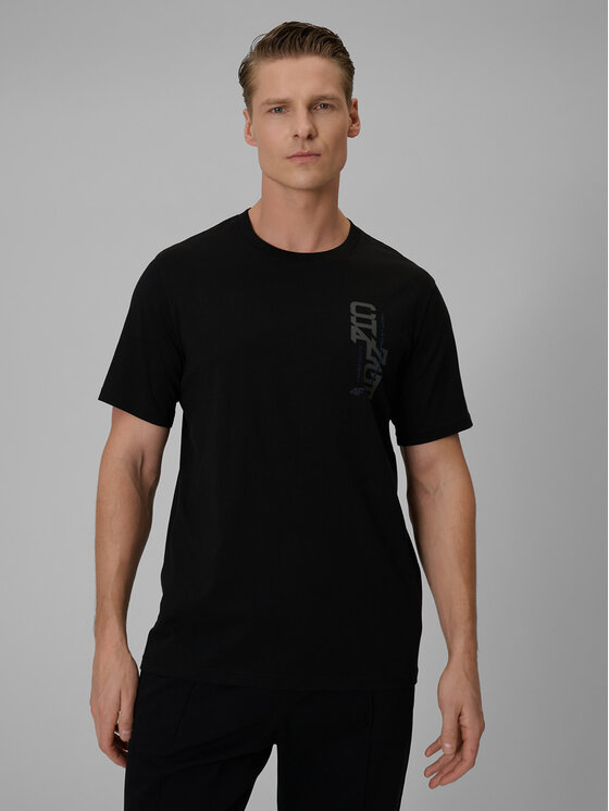 4F 4F T-Shirt BRAND CODE Czarny Regular Fit