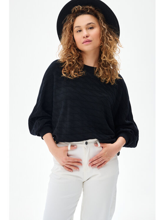 blue shadow blue shadow Bluzka Kally Czarny Regular Fit
