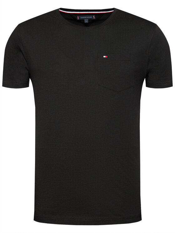 Tommy Hilfiger Tommy Hilfiger Tričko Classic Pocket MW0MW19230 Čierna Regular Fit