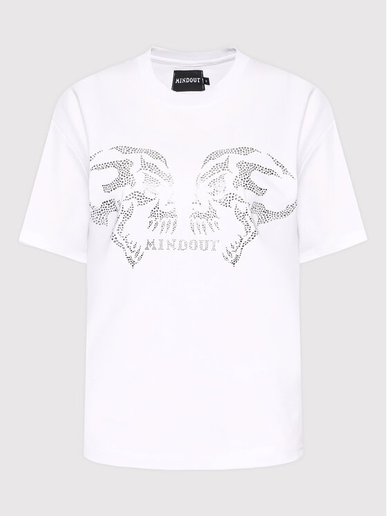 Mindout Mindout Marškinėliai Unisex Rage Balta Oversize