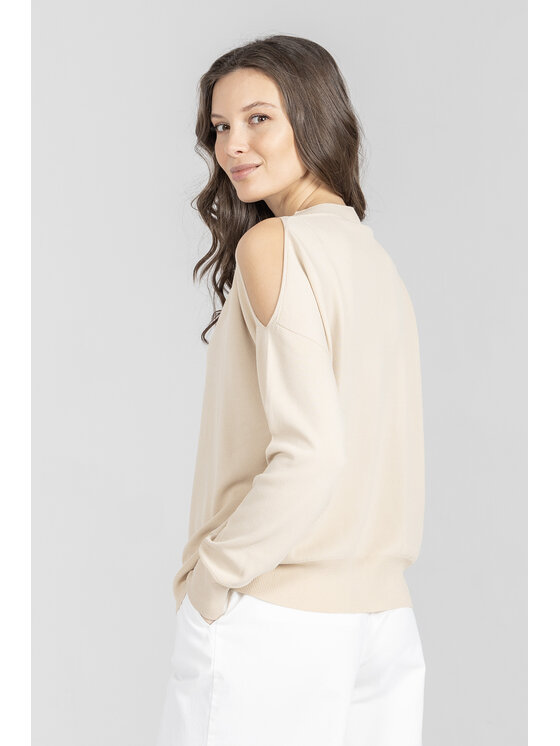 Deni Cler Milano Deni Cler Milano Sweter T-DC-S418-F2-20-12-1 Beżowy Regular Fit