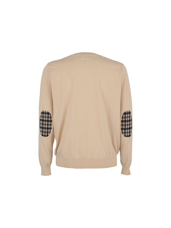 Aquascutum Aquascutum Sweter AA_B005_WO001-3 Beżowy Regular Fit