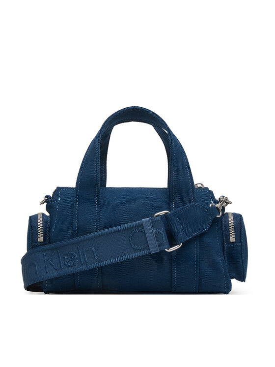 Calvin Klein Calvin Klein Ročna torba Webbing Strap Canvas Pocket Bag LV04F3464G Modra