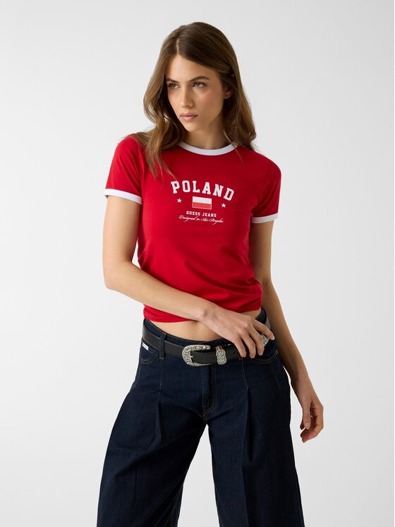 Guess Jeans Guess Jeans T-särk 183096 Punane Classic Fit