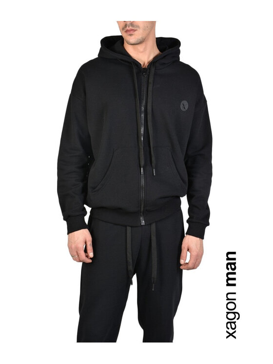 Xagon Xagon Felpa MDAWS6 | Fleece Nero Regular Fit