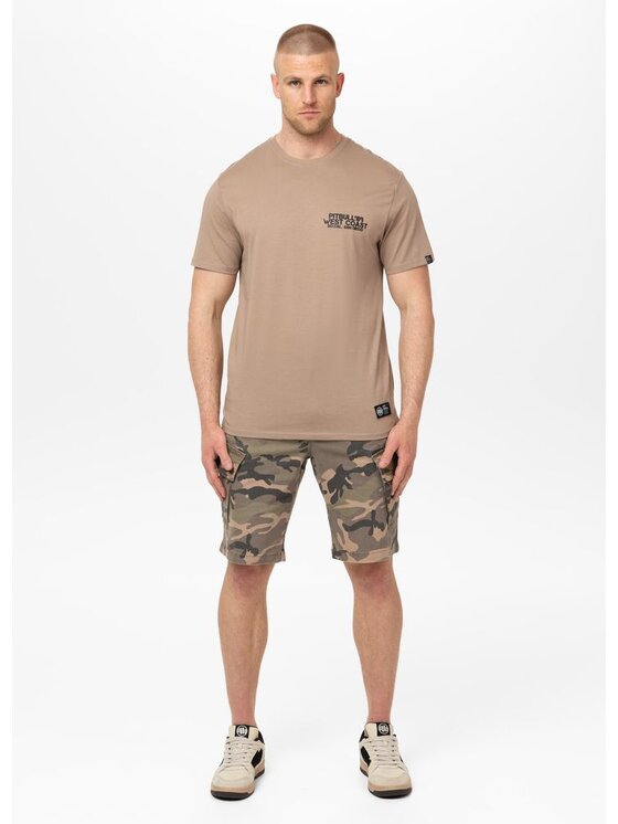 PITBULL PITBULL T-Shirt Koszulka męska DRIVING 3XL Beżowy Regular Fit