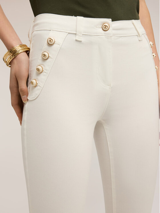 Motivi Motivi Pantaloni di tessuto P709Q004494N011 Bianco Slim Fit