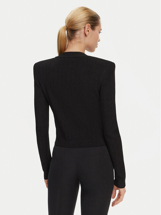 Balmain Balmain Kardigán DF1KL007KB07 Fekete Regular Fit